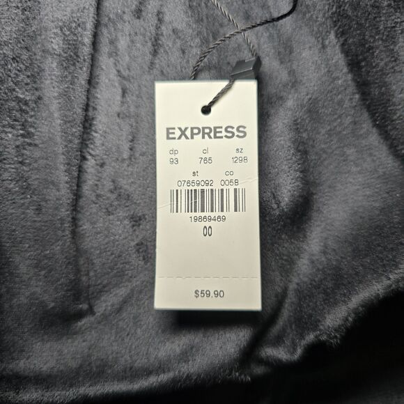 Express Women's 00 Black Faux Leather Mini Skirt Full Zip Front New w/ Defects - Picture 7 of 11